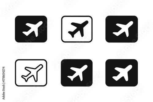 Airline Logo Variations. Airlines. Set Logo of Airlines: Boarding pass. harmonious logo variations of the same emblematic concept, each with different artistic