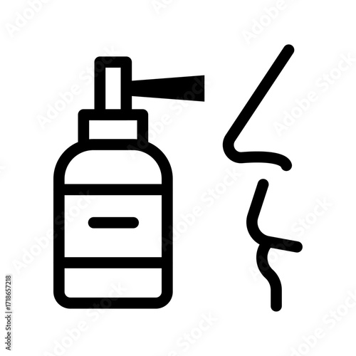 Nasal Spray Line Icon of Medical Treatments Icon Set