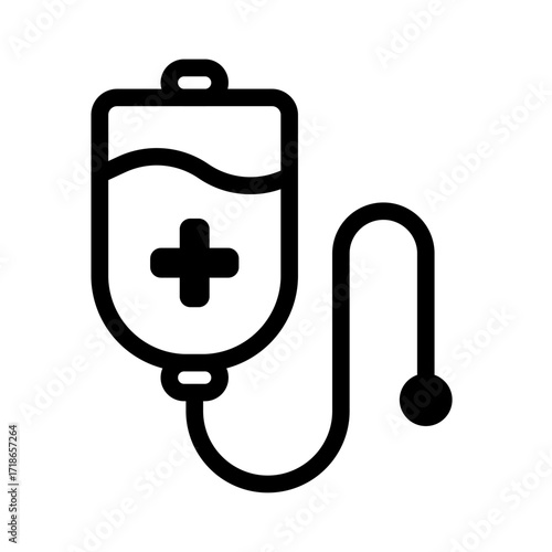 IV Drip Line Icon of Medical Treatments Icon Set