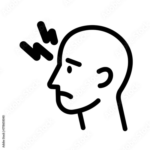 Head Pain Line Icon of Pain Management Icon Set