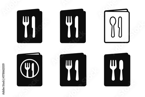 Culinary Logo Variations. Culinary tourism and destination dining. Set Logo of culinary tourism and destination dining: passport with fork and knife.