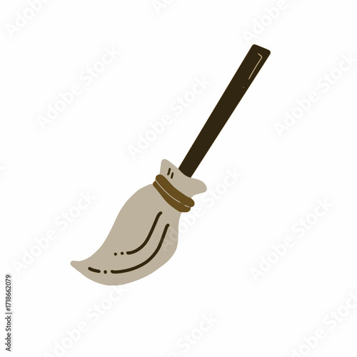 Handwriting Halloween Witch's Broomstick 