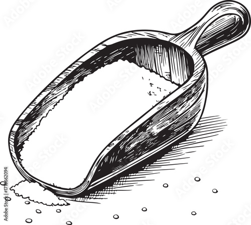 Vintage Scoop Filled With Granulated Sugar salt spice