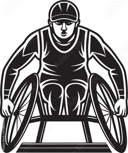 Wheelchair Racer Athlete Silhouette sport competition