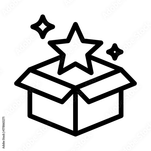 Idea Realization Line Icon of Innovations and Discoveries Icon Set