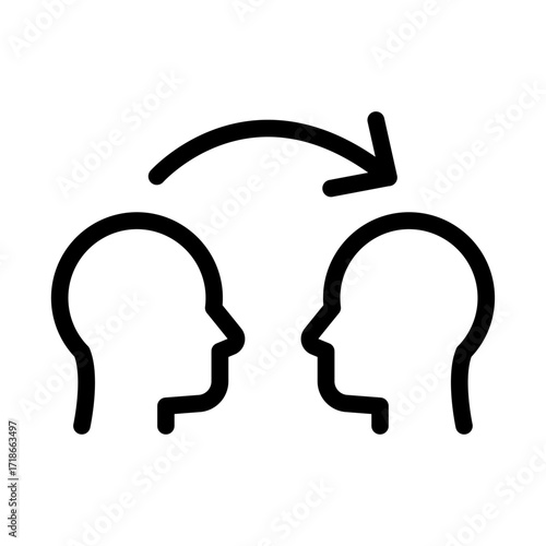 Idea Exchange Line Icon of Technology Transfer Icon Set