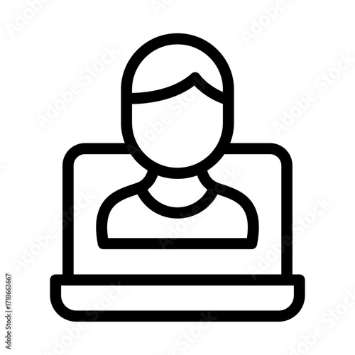 Online Therapy Line Icon of Therapy Sessions (Medical) Icon Set