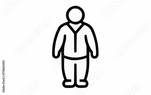 Simple icon of a person standing, perfect for user interfaces and infographics, depicting obesity, health, or character design, minimal and modern style