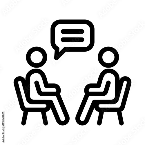 Therapy Dialogue Line Icon of Counseling Services (Medical) Icon Set