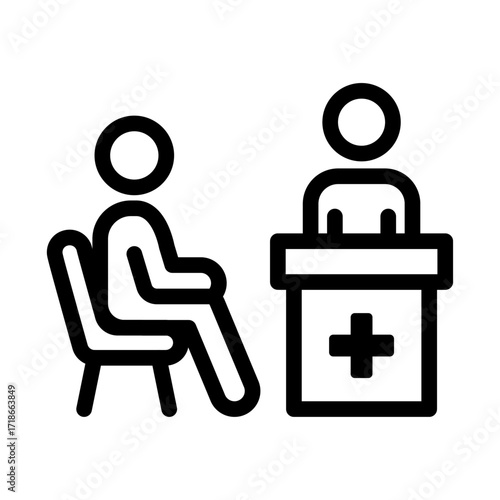 Medical Counseling Session Line Icon of Counseling Services (Medical) Icon Set