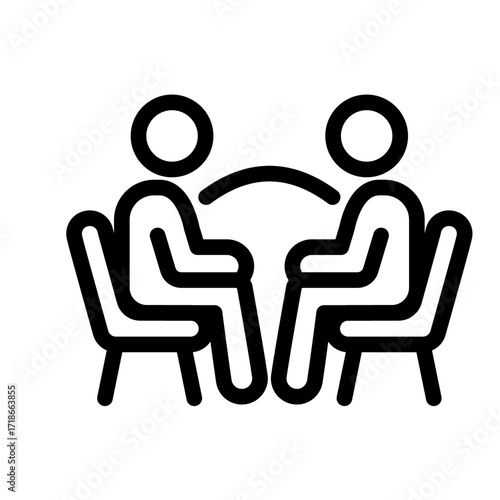 Two-Person Discussion Line Icon of Support Groups Icon Set