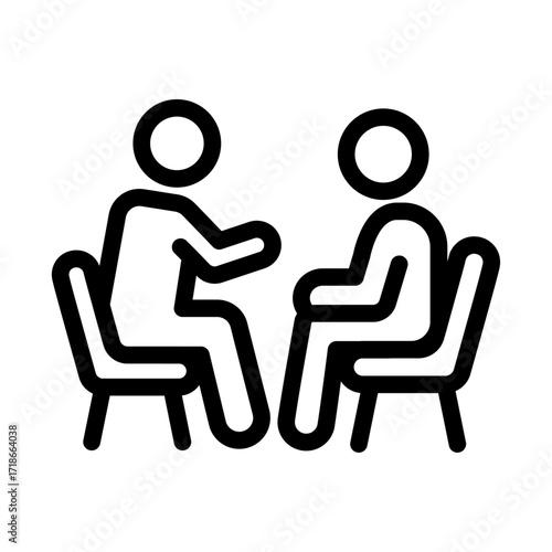 Two-Person Conversation Line Icon of Crisis Intervention Icon Set