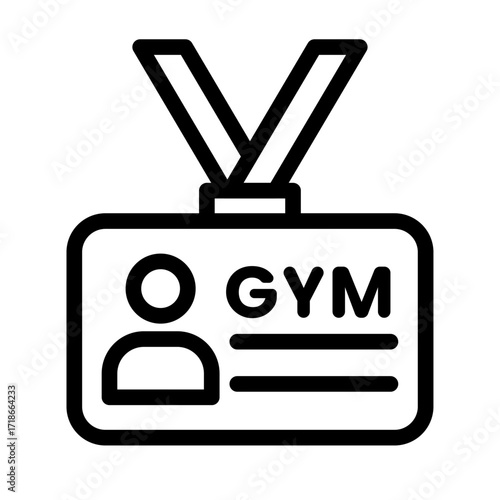 Class Badge Line Icon of Gym Memberships Icon Set