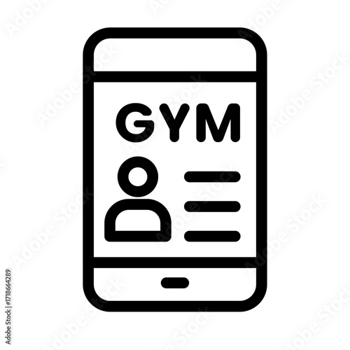 Gym ID Card Line Icon of Gym Memberships Icon Set