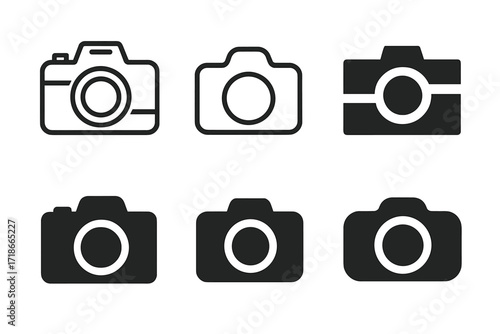 Photography Logo Variations. Photography. Set Logo of Photography: DSLR camera. harmonious logo variations of the same emblematic concept, each with different