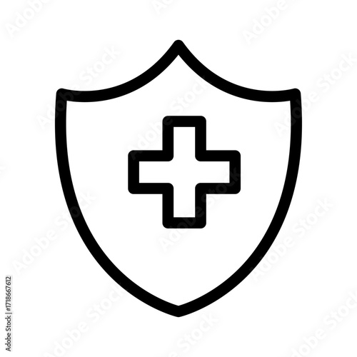 Medical Shield Line Icon of Immunology Icon Set