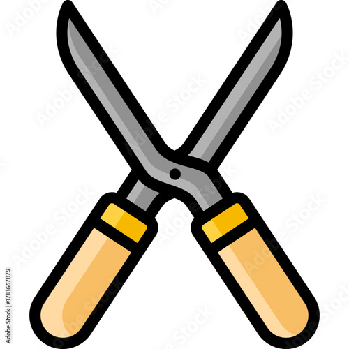 scissors icon illustration design with filled outline