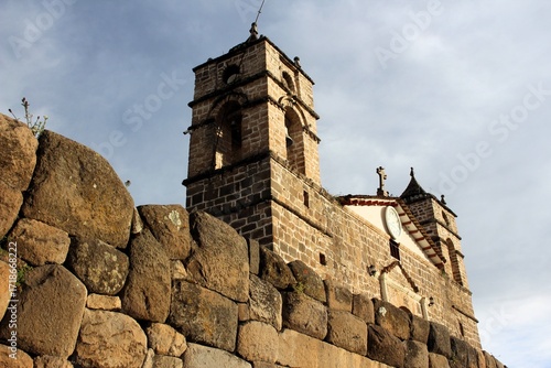 Pre-Columbian Inca ruins at Vilcas Huaman Archaeological Complex in Ayacucho, Peru.