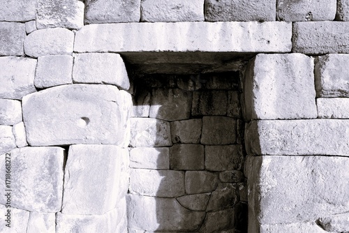 Pre-Columbian Inca ruins at Vilcas Huaman Archaeological Complex in Ayacucho, Peru.