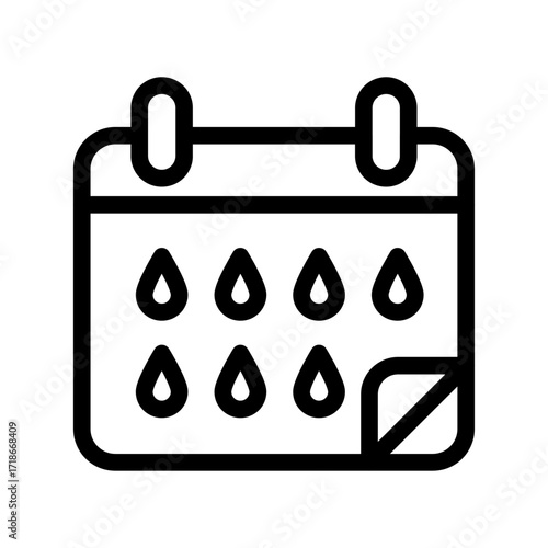 Ovulation Calendar Line Icon of Reproductive Health Icon Set