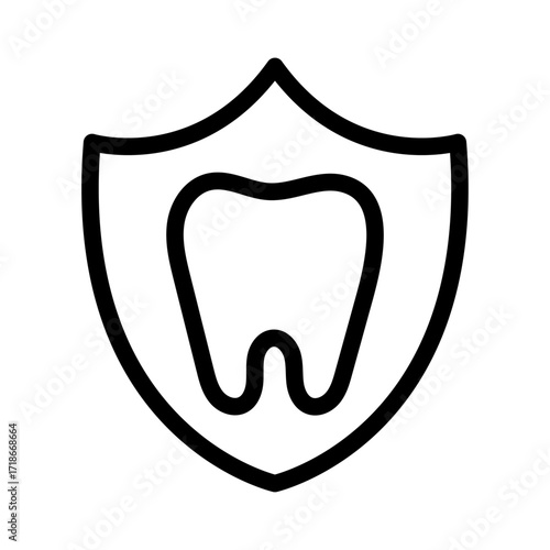Tooth Protection Line Icon of Dentistry Icon Set