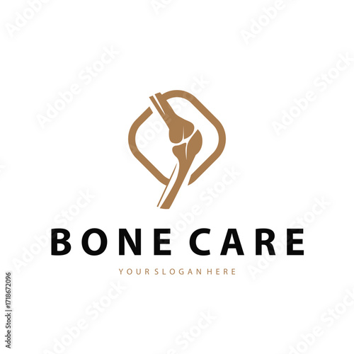 Bone logo design, bone health care with simple silhouette, modern icon symbol illustration concept and template for brand and poster