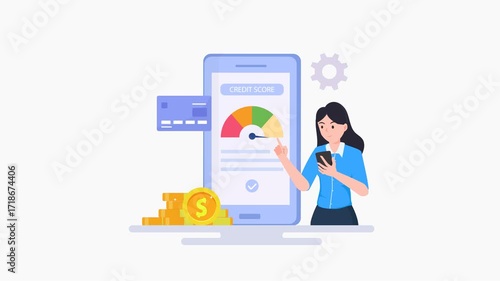 Credit score concept. Document with personal credit history. video animation 4k clip