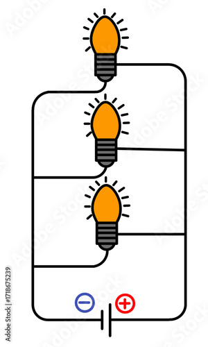 Three Light Bulbs Connected in a Parallel Circuit Diagram