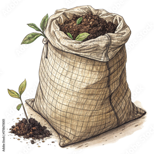 Nurturing growth from  compost or rich soil bags, a symbol of potential and new beginnings for your projects.