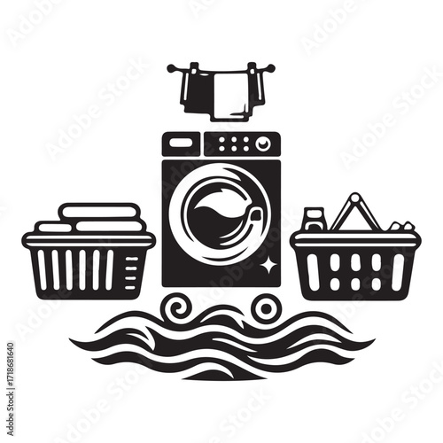 Loundry vector illustration on a white background.Simple design,perfect for various uses.