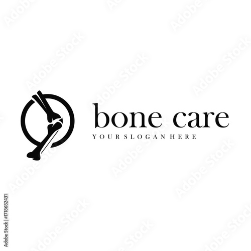 Bone logo design, bone health care with simple silhouette, modern icon symbol illustration concept and template for brand and poster