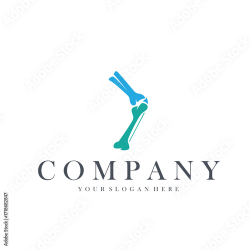 Bone logo design, bone health care with simple silhouette, modern icon symbol illustration concept and template for brand and poster