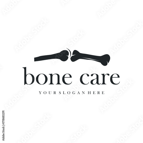 Bone logo design, bone health care with simple silhouette, modern icon symbol illustration concept and template for brand and poster