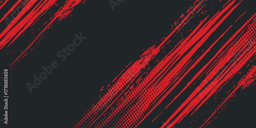 Background, contrast red and black color abstract template for business design. Technology style. You can use it for advertising, sports posters, templates, business presentations. Vector illustration