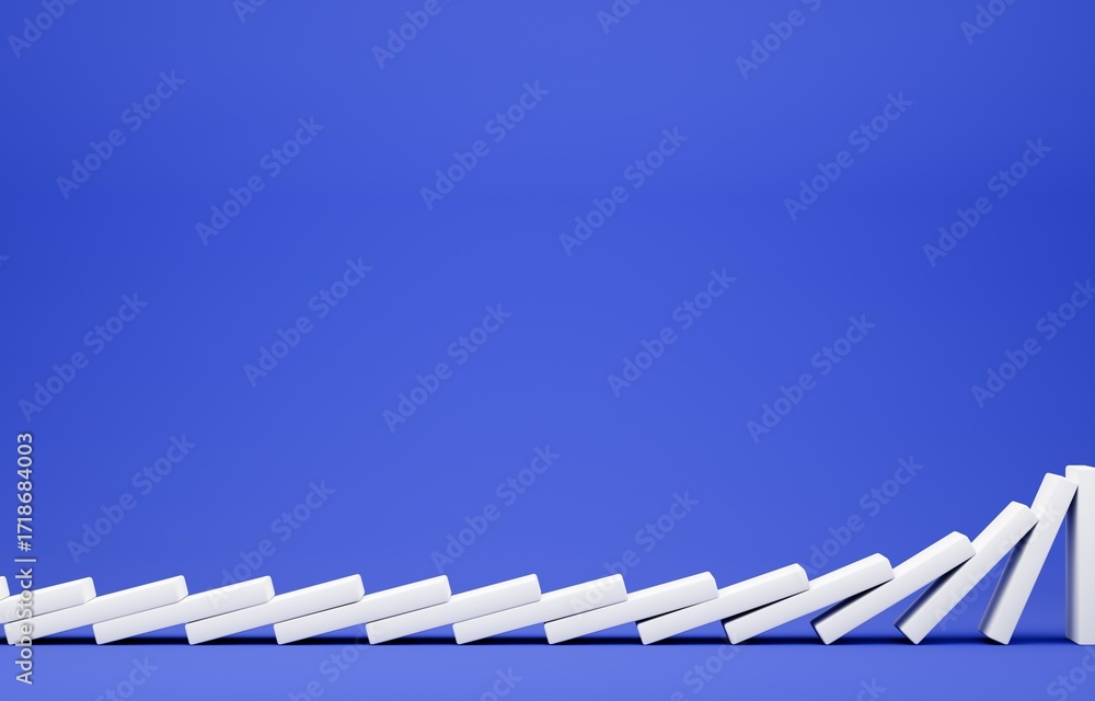 Fototapeta premium 3D素材_ドミノ_青