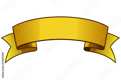 Golden ribbon banner, perfect for adding text or logos for awards, celebrations, or promotions