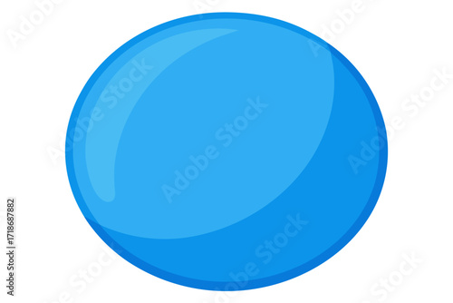 A bright blue glossy circle, representing a simple geometric shape with a smooth, reflective surface, perfect for design elements