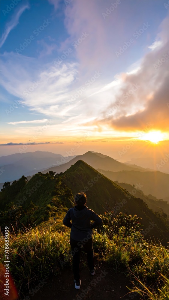 Obraz premium Mountaintop sunrise view