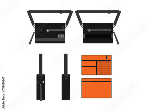 design mockup sling bag template design