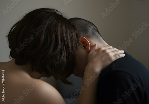 Close embrace tender affection