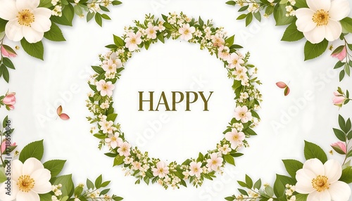 Floral wreath frame,  