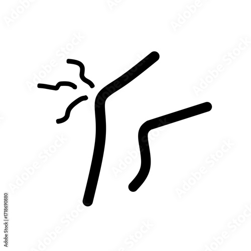 Knee pain icon Black outline art vector