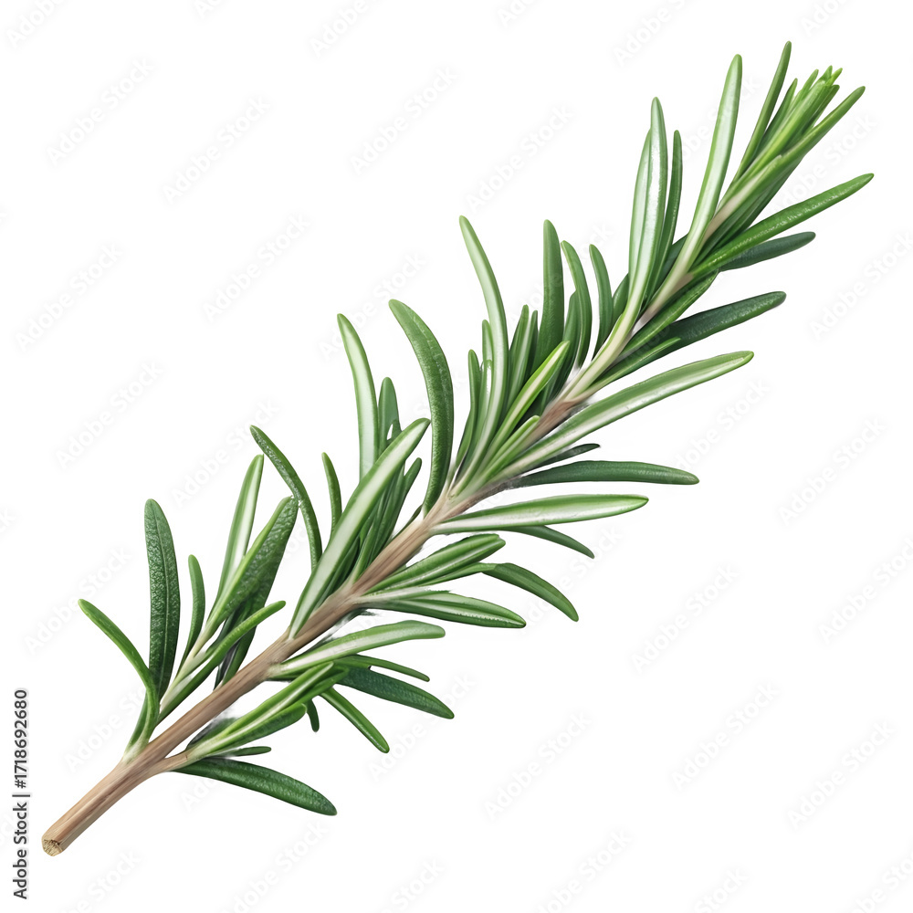 Fototapeta premium Rosemary sprig isolated on transparent background, a fragrant culinary herb