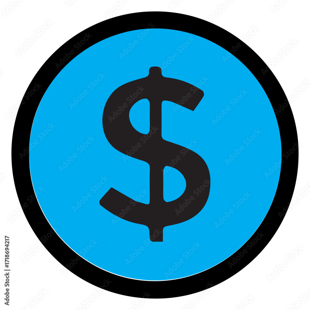 Obraz premium Dollar Symbol Button