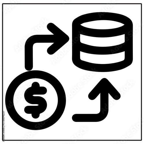 Money database flow icon