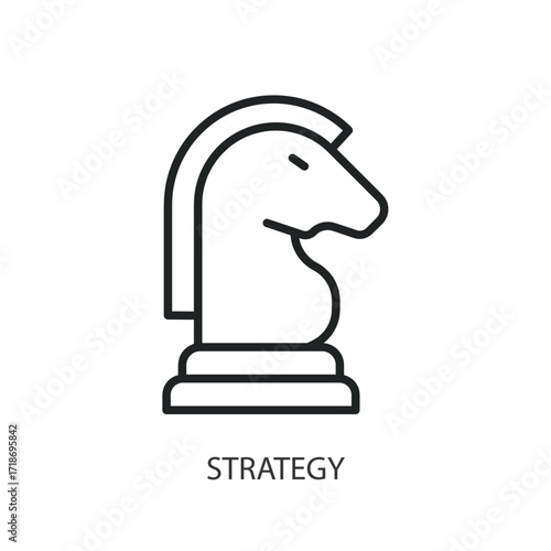 Strategy thin line vector icons.