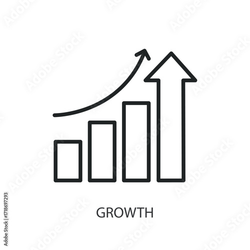 Growth thin line vector icons.