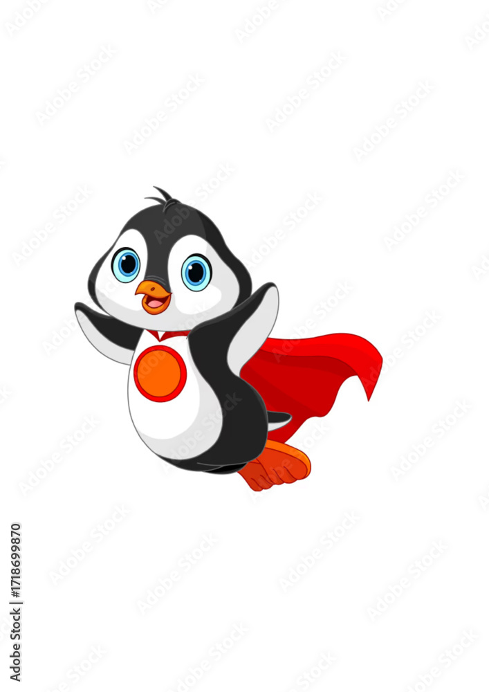 Fototapeta premium Superhero Penguin.ai