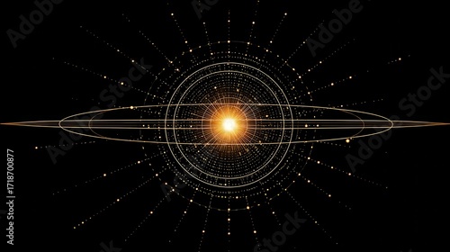 Scientific Chart of Elliptical Orbits in Space