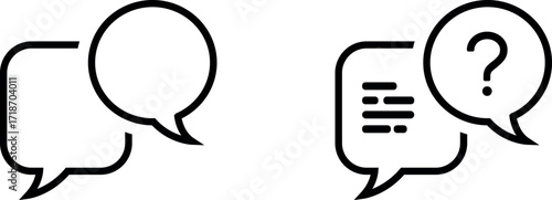 Speech Bubbles Icon Set Conversation Dialogue Communication Chatting Message Outline Vector Design